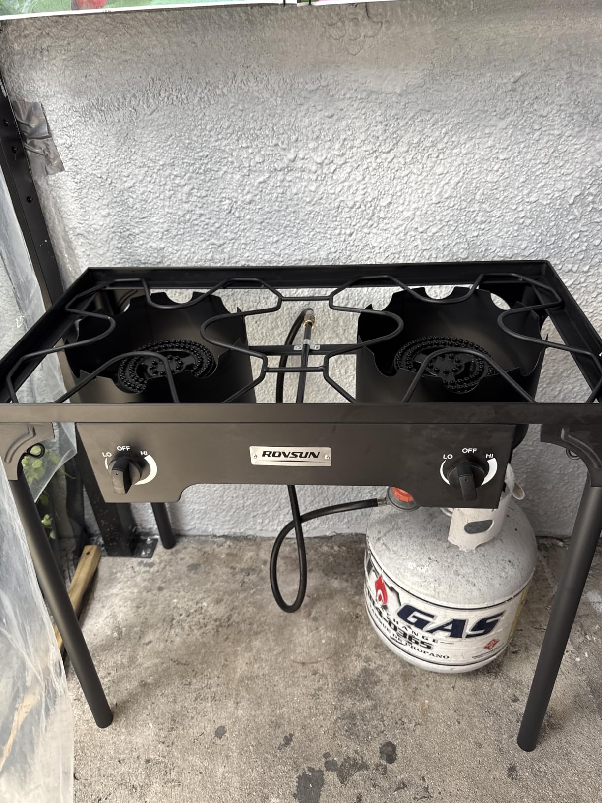 ROVSUN 2 Burner Outdoor Propane Gas Stove with Adjustable Regulator, 150,000 BTU High Pressure Stand Cooker for Backyard Cooking Camping Home Brewing Canning Turkey Frying customer photo 2