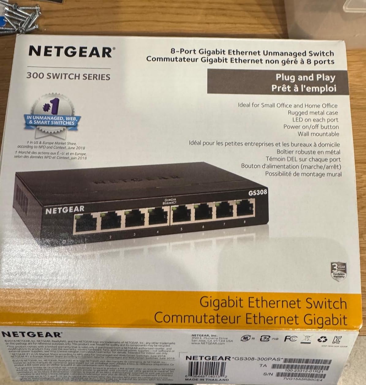 NETGEAR 8-Port Gigabit Ethernet Unmanaged Network Switch (GS308) customer photo 2
