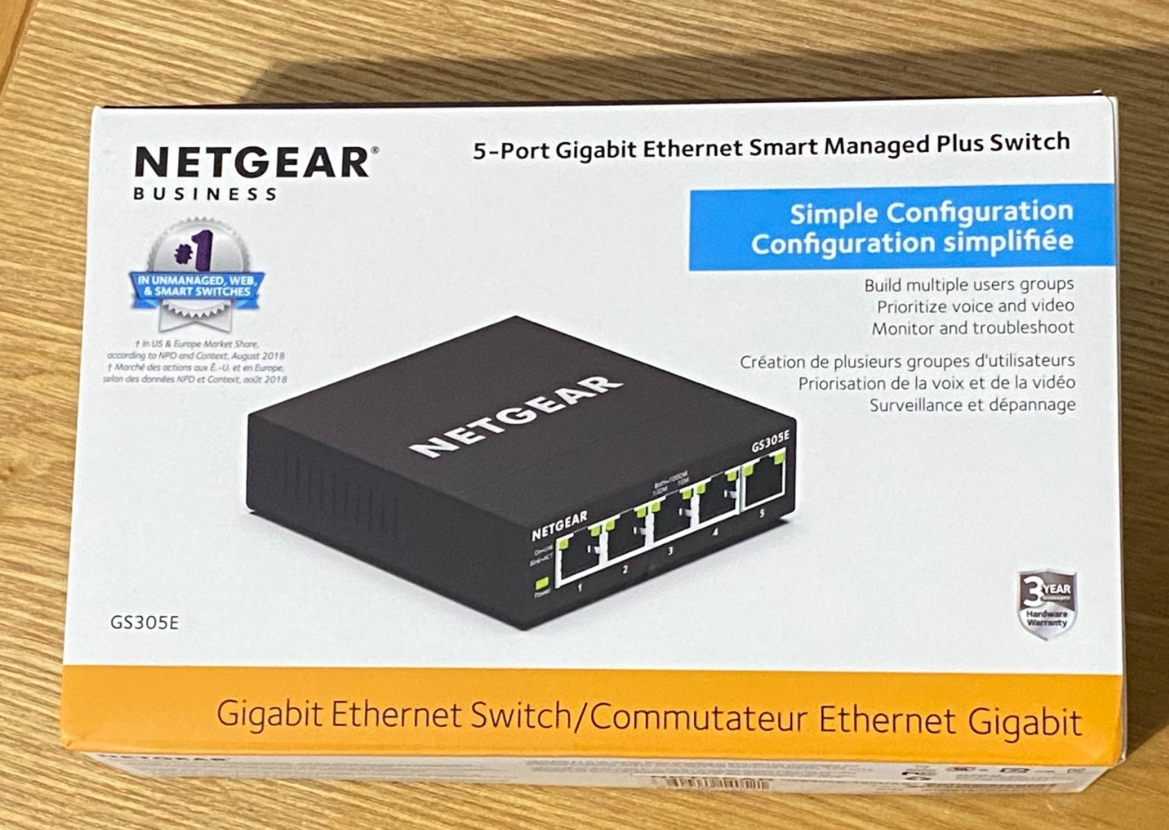 NETGEAR 5-Port Gigabit Ethernet Easy Smart Managed Network Switch (GS305E) | Essentials Model, Desktop or Wall Mount, Home Network Hub, Office Ethernet Splitter, Silent Operation customer photo 1