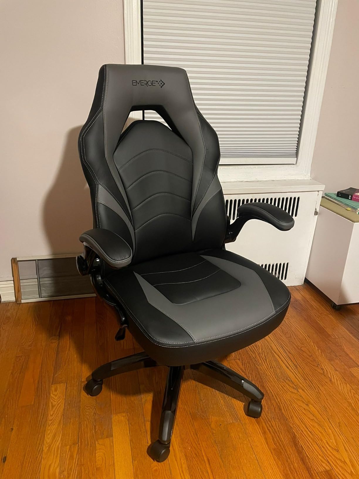 STAPLES Emerge Vortex Gaming Chair, Ergonomic, Adjustable, Swivel, Black | Racing-style design with sturdy base, ideal for gaming or desk setups customer photo 2