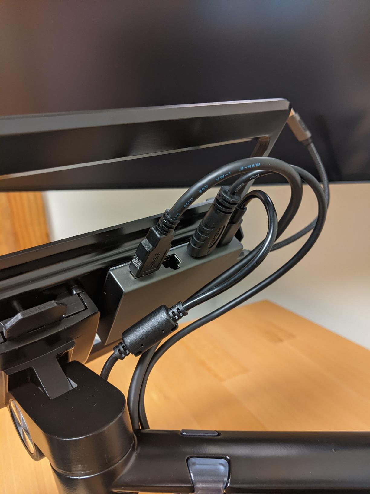 Viozon Monitor and Laptop Mount, 2-in-1 Adjustable Dual Arm Desk Mounts Single Desk Arm Stand/Holder for 17 to 32 Inch LCD Computer Screens, Extra Tray Fits 12 to 17 inch Laptops (Black) customer photo 2