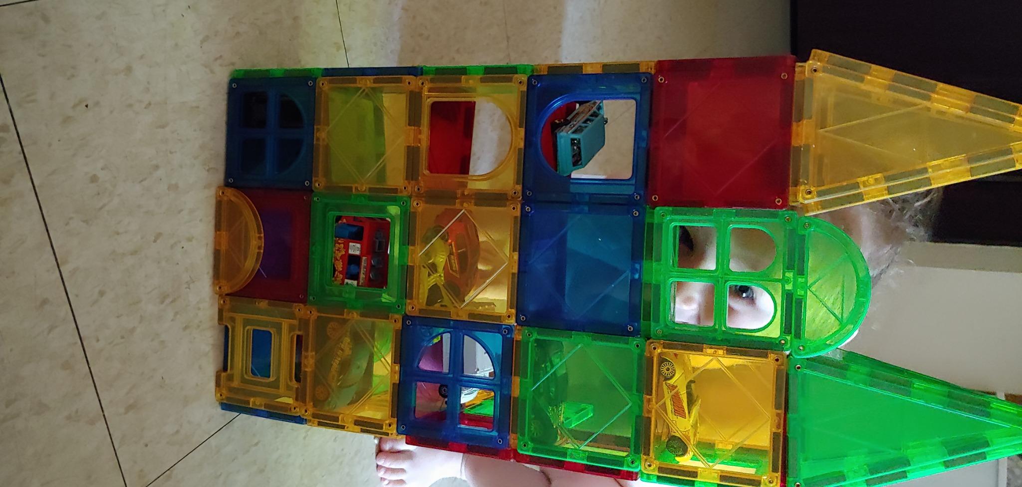 MAGBLOCK 100 Piece Magnetic Tiles,Building Blocks for Kids 3+ customer photo 2