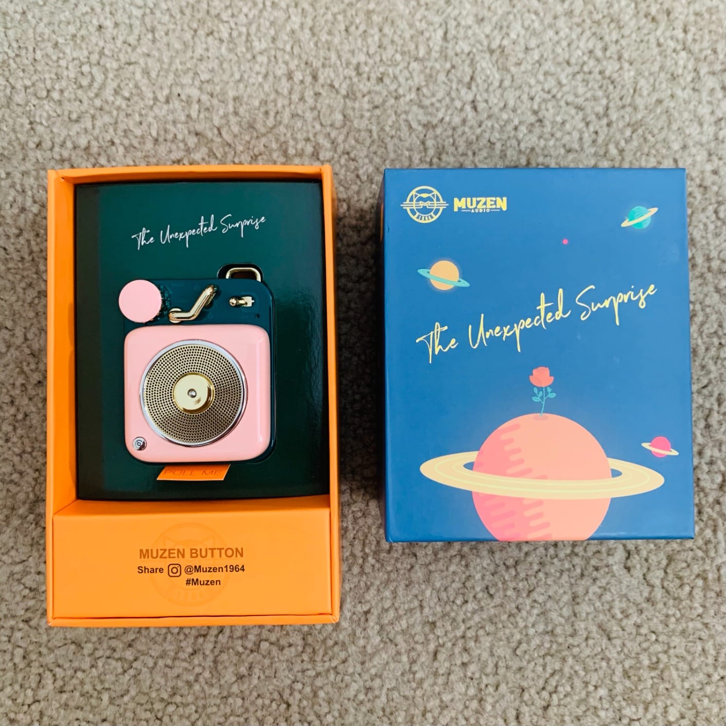 Muzen Mini Bluetooth Speaker, Button Small Cute Portable Metal Retro Wireless Speaker with Loud Volume Great Sound and Portable Lanyard customer photo 2