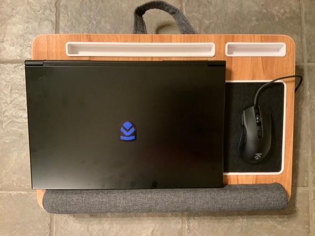 HUANUO Lap Desk - Fits up to 17 inches Laptop Desk, Black Woodgrain customer photo 1
