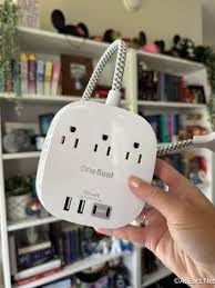 One Beat Power Strip with USB C, 3 Outlets 4 USB Ports (22.5W/4.5A), 6ft customer photo 2