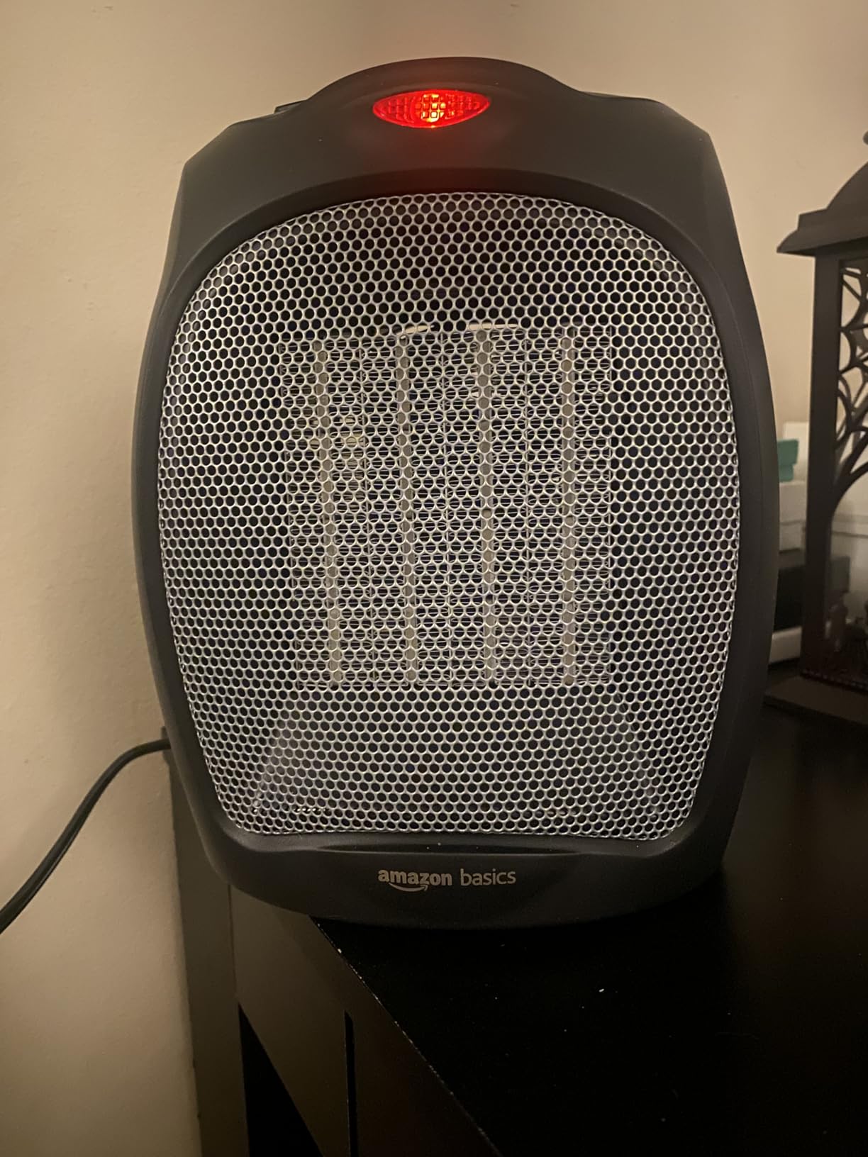 Amazon Basics Ceramic Space Heater, Portable Indoor Heating Solution, With Overheat and Tip-Over Protection, Thermostat, Non-Oscillating, 1500W, Fast Heating, 7.52