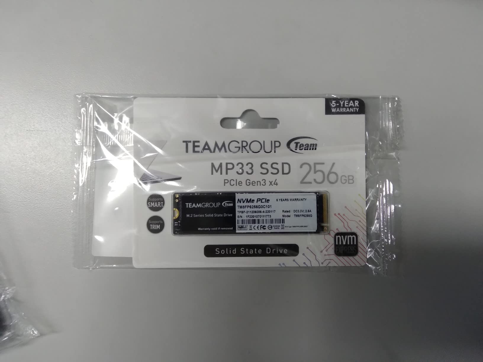 TEAMGROUP MP33 256GB SLC Cache 3D NAND TLC NVMe 1.3 PCIe Gen3x4 M.2 2280 Internal SSD R/W Speed up to 1600/1000 MB/s Laptop&PC Desktop TM8FP6256G0C101 customer photo 1