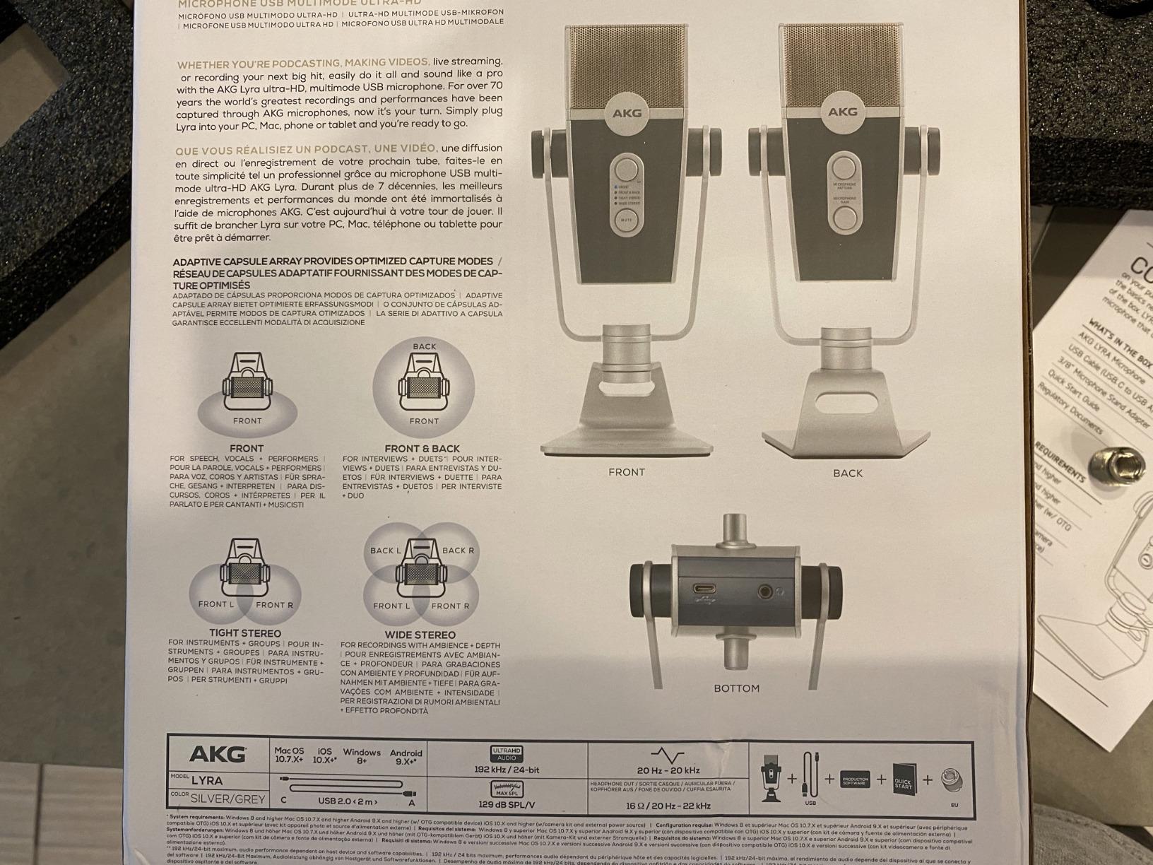 AKG Pro Audio Lyra Ultra-HD USB C Microphone for Recording, Streaming, Gaming, Podcasting, ASMR on PC and Mac, Condenser Mic for Laptop or Computer, Adjustable Stand, Plug and Play – Blue and Silver customer photo 2