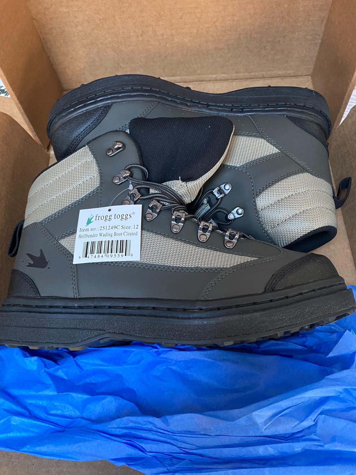 FROGG TOGGS Men's Hellbender Waterproof Fishing Wading Boot for Fishing in Felt or Cleated, Cleated, 13 customer photo 2