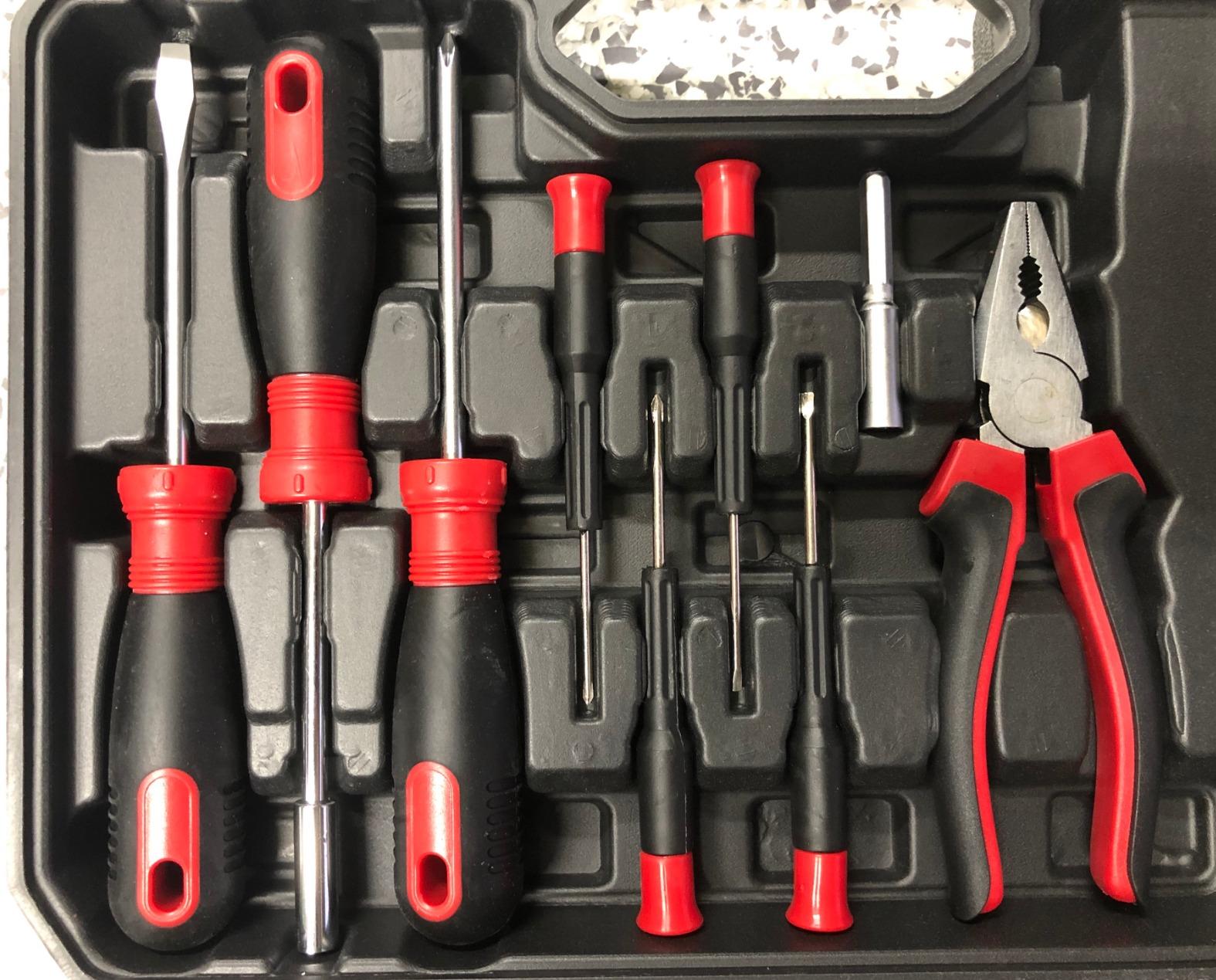 Eastvolt 128-Piece Home Repair Tool Set, Tool Sets for Homeowners, General Household Hand Tool Set with Storage Toolbox, EVHT12801, Black + Red (ASK01) customer photo 2