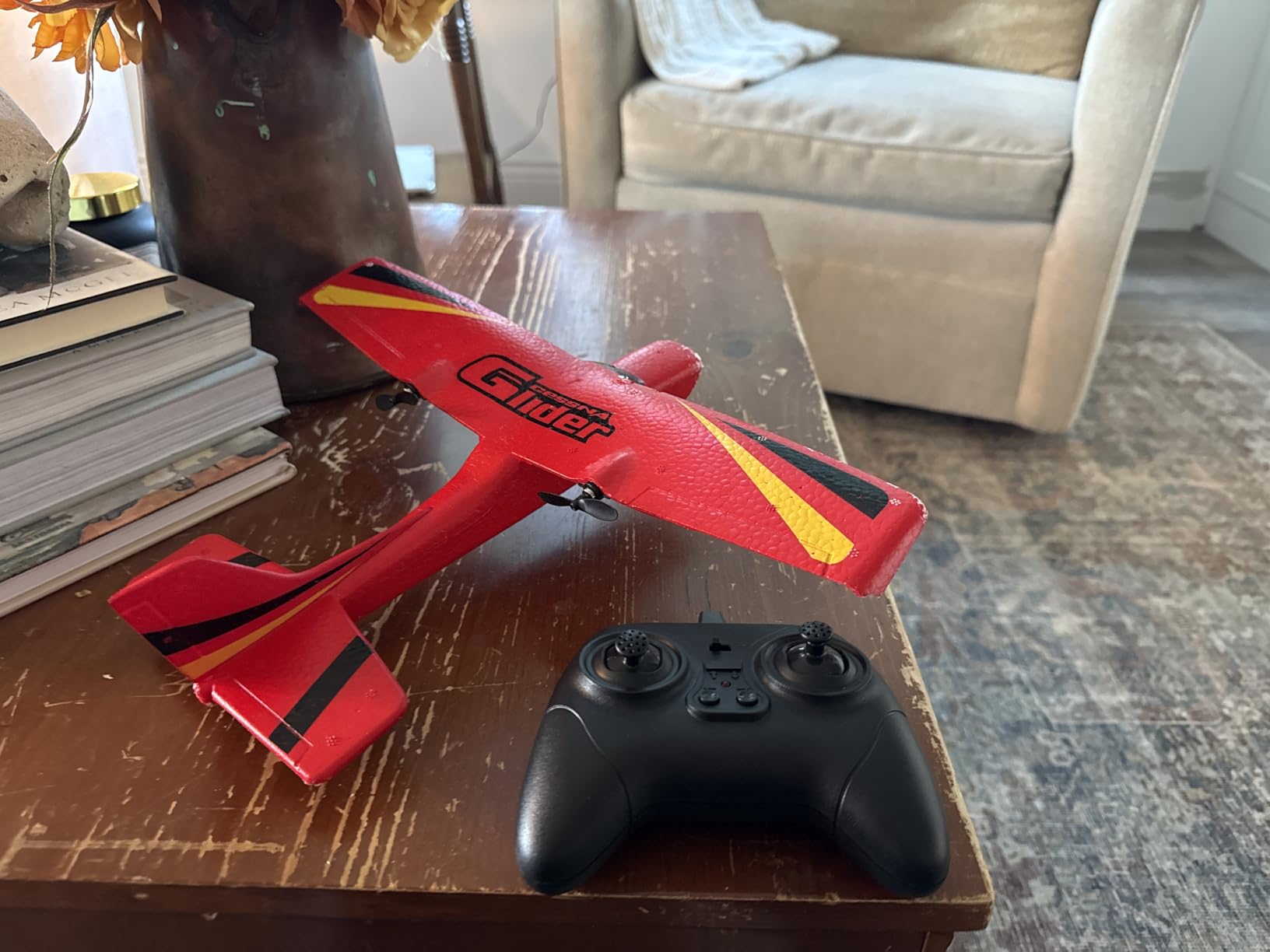HAWK'S WORK 2 CH RC Airplane, RC Plane Ready to Fly, 2.4GHz Remote Control Airplane, Easy to Fly RC Glider for Kids & Beginners (Red) customer photo 1