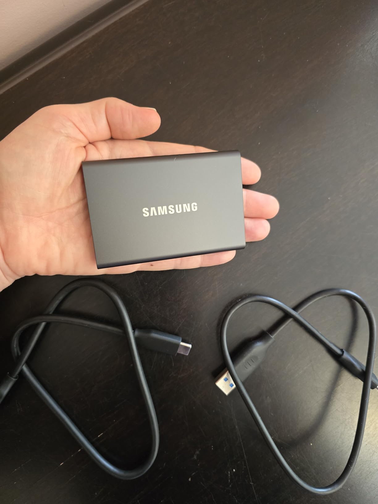 SAMSUNG T7 Portable SSD, 1TB External Solid State Drive, Speeds Up to 1,050MB/s, USB 3.2 Gen 2, Reliable Storage for Gaming, Students, Professionals, MU-PC1T0H/AM, Blue customer photo 1
