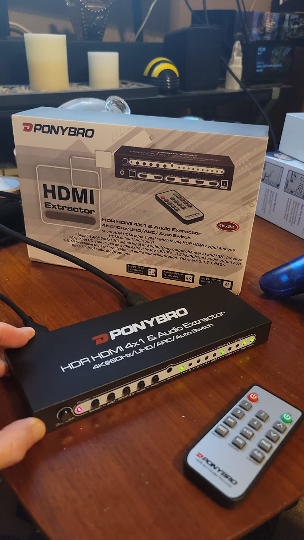 HDMI 2.0 Switch 5 Port 4K@60Hz Auto-Switching – 5 in 1 Out with Remote, HDR10, 3D, Ultra HD for PS5/Xbox/PC/Fire TV, Zero Delay customer photo 1
