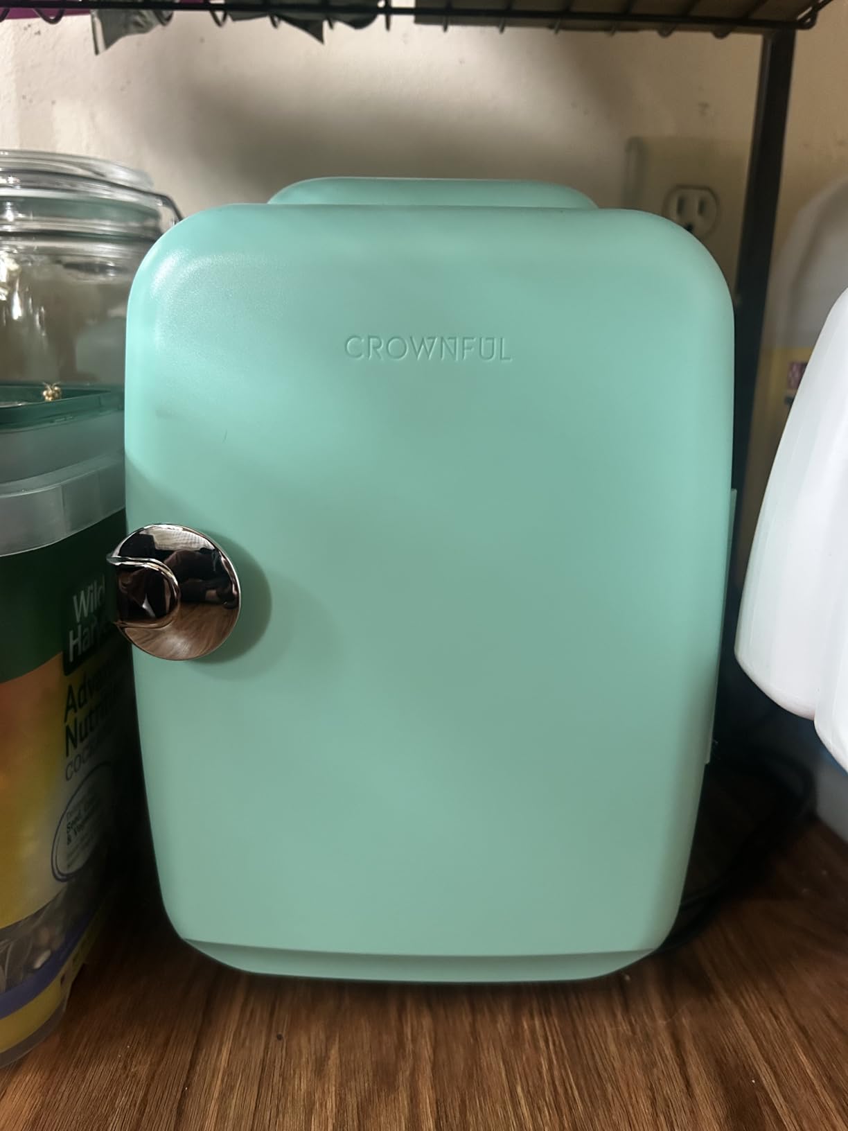 CROWNFUL Mini Fridge, 4 Liter/6 Can Portable Cooler and Warmer Personal Fridge for Skin Care, Cosmetics, Food,Great for Bedroom, Office, Car, Dorm, ETL Listed (Black) customer photo 2