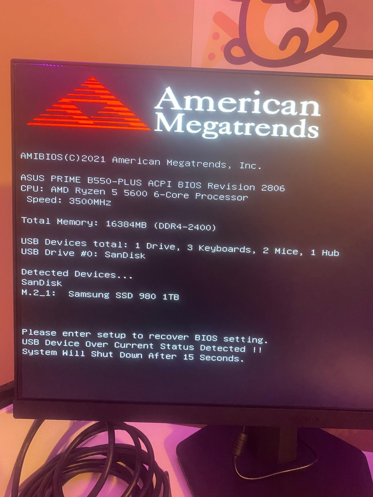 ASUS Prime B550-PLUS AMD AM4 Zen 3 Ryzen 5000 & 3rd Gen Ryzen ATX Motherboard (PCIe 4.0, ECC Memory, 1Gb LAN, HDMI 2.1, DisPlayPort 1.2 (4K@60HZ), Addressable Gen 2 RGB Header and Aura Sync). customer photo 1