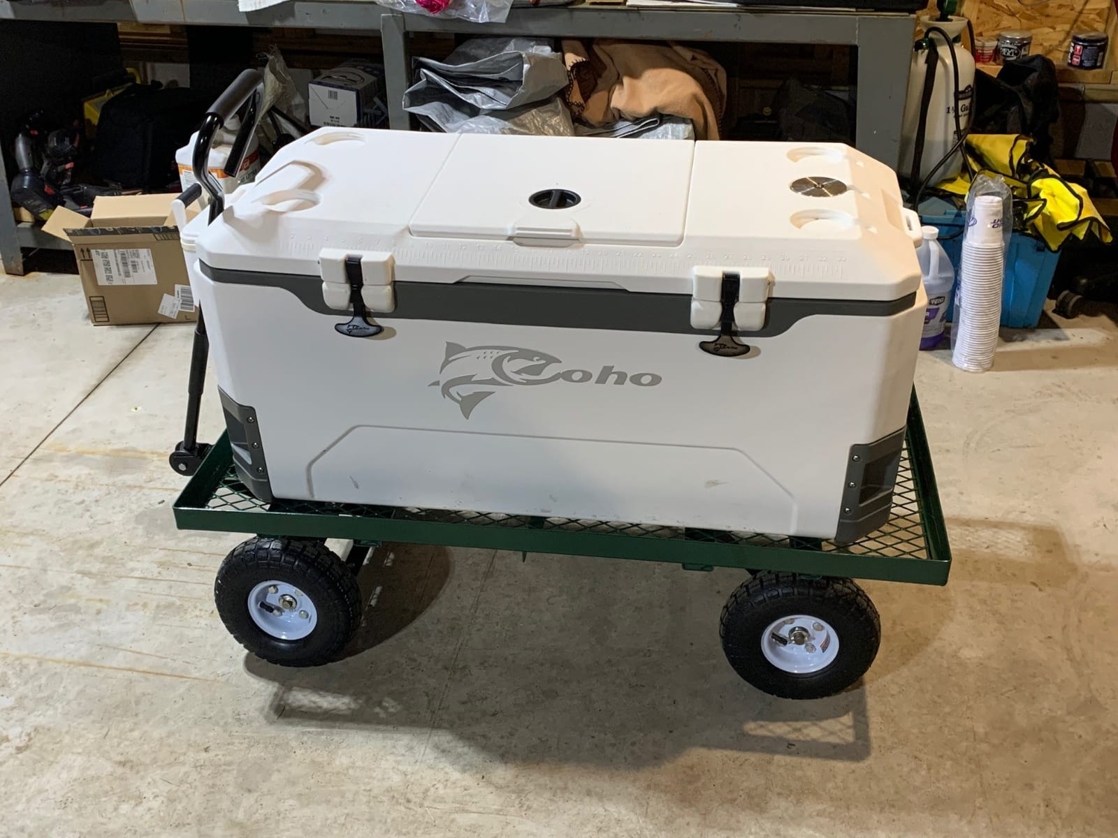 COHO 165QT Insulated Hard Cooler with Fish Ruler, Removable Cup Holders, Magnetic Disc & Tie-Down Loops, Ice Chest for Camping, Boating & Outdoor Use, Keeps Ice Up to 7 Days customer photo 2