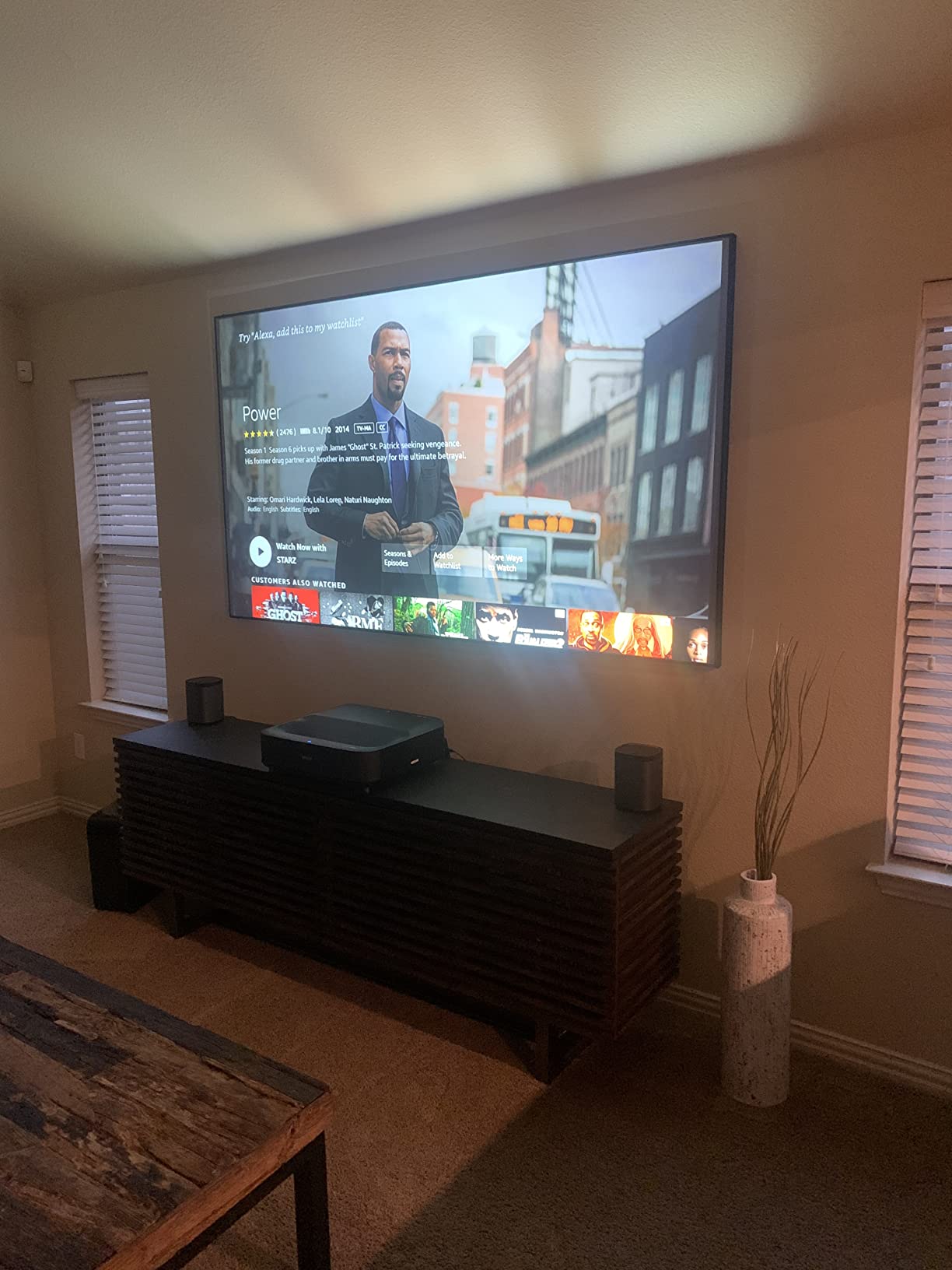 Epson EpiqVision Ultra Short Throw LS300 3LCD Smart Laser Projector, 3600 Lumens Color & White Brightness, HDR, Android TV, Yamaha Speakers, Bluetooth, Sports, Gaming, Movies & Streaming - Black customer photo 2