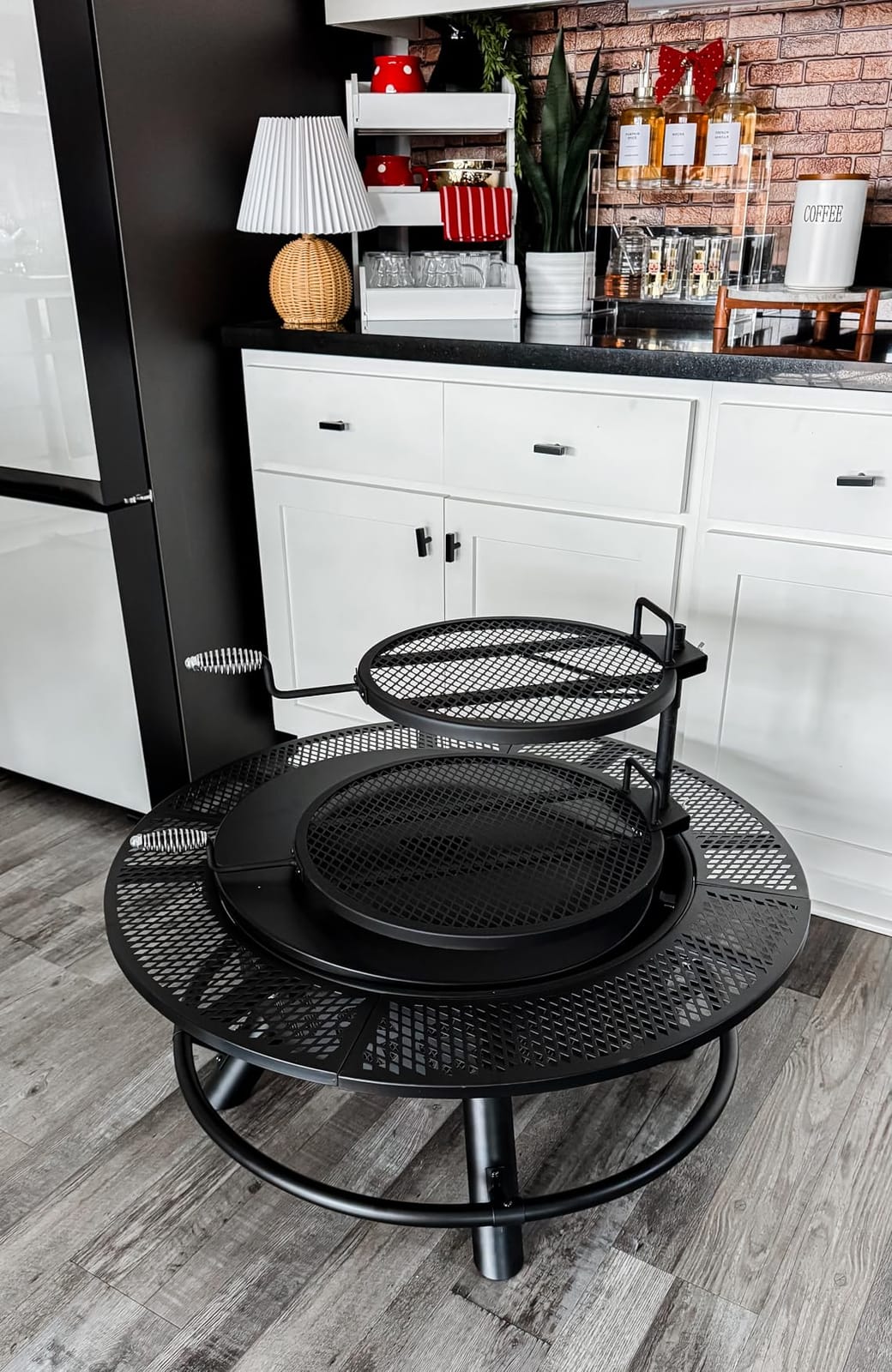 Hykolity 35 Inch Fire Pit with 2 Cooking Grate & Charcoal Pan, Outdoor Wood Burning BBQ Grill Firepit Bowl with Cover Lid, Steel Round Table for Backyard Bonfire Patio Picnic customer photo 2