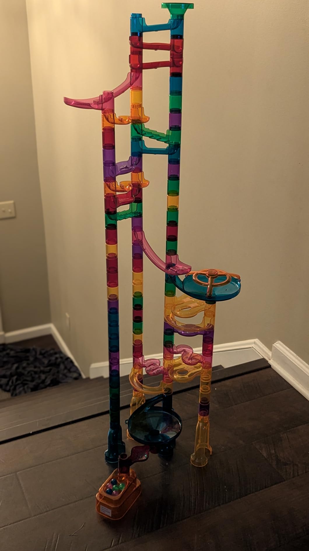 JOYIN 207Pcs Glowing Marble Run, Construction Building Blocks Toys with 5 Glow in The Dark, STEM Toy for Boys and Girls, Educational Toy, Birthday Gifts, Easter Basket Stuffers customer photo 1