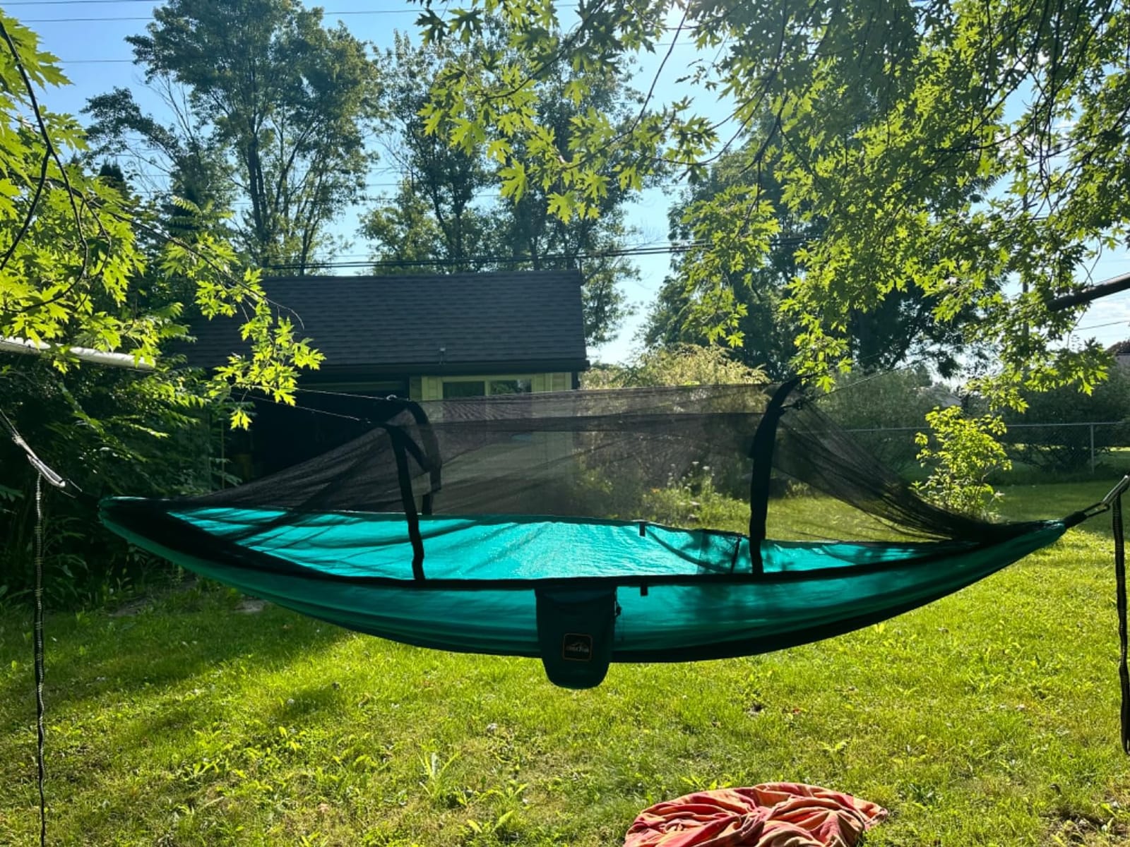 AnorTrek Camping Hammock with Mosquito Net, Double & Single Lightweight Portable Hammocks with Tree Straps, Parachute Hammock for Camping, Backpacking customer photo 1