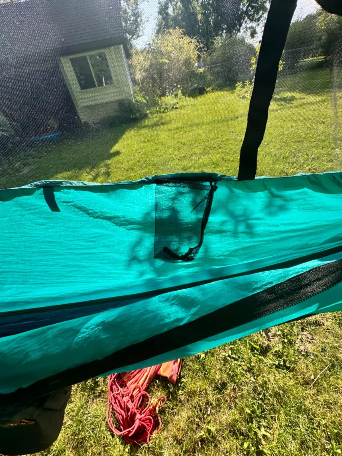 AnorTrek Camping Hammock with Mosquito Net, Double & Single Lightweight Portable Hammocks with Tree Straps, Parachute Hammock for Camping, Backpacking customer photo 2