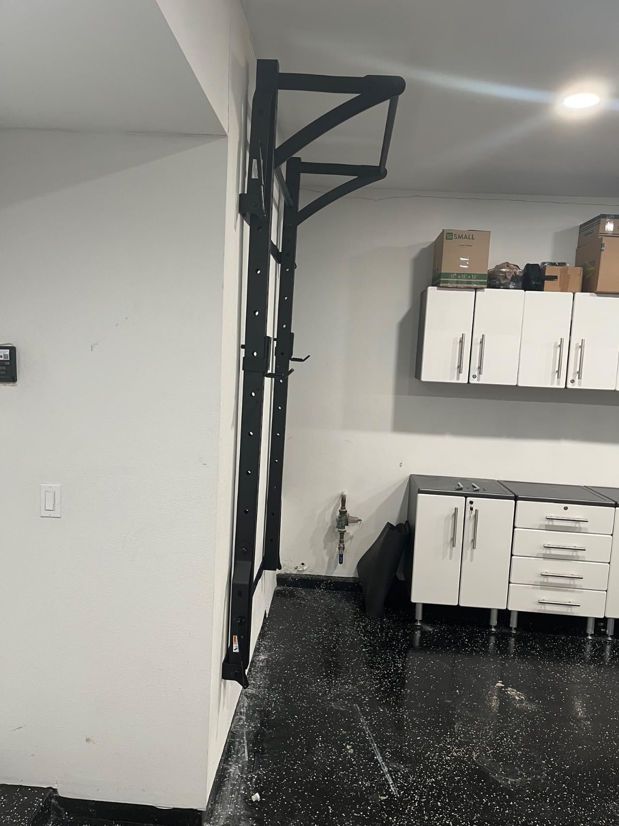 PRx Performance Murphy Foldable Squat Rack with Space-Saving Pull-Up Bar - Wall-Mounted Gym Equipment, Includes J-Cups for Barbell, Ideal for Strength Training, Bench Press and Leg Squats customer photo 1