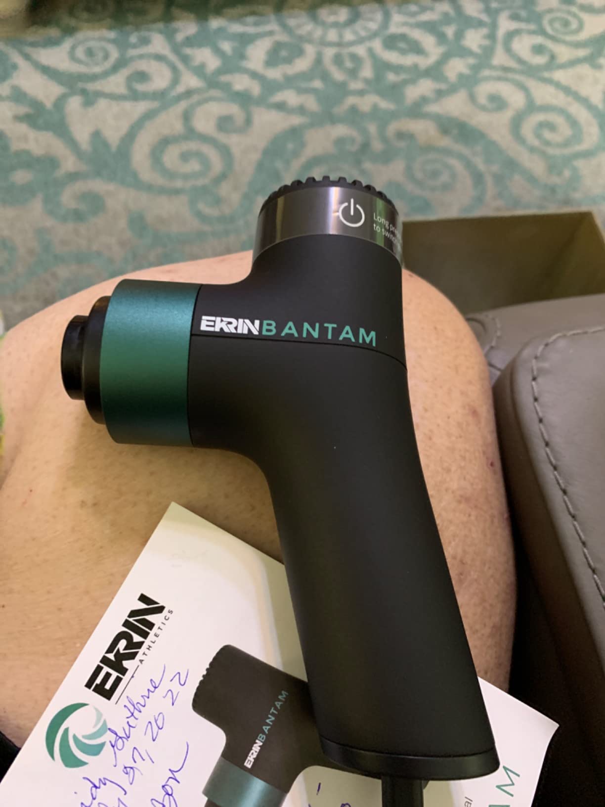 Ekrin Athletics Bantam Mini Massage Gun - Compact Deep Tissue Muscle Massager with Adjustable Speeds & 4 Attachments - Long Battery Life, Lightweight, Travel Friendly customer photo 1