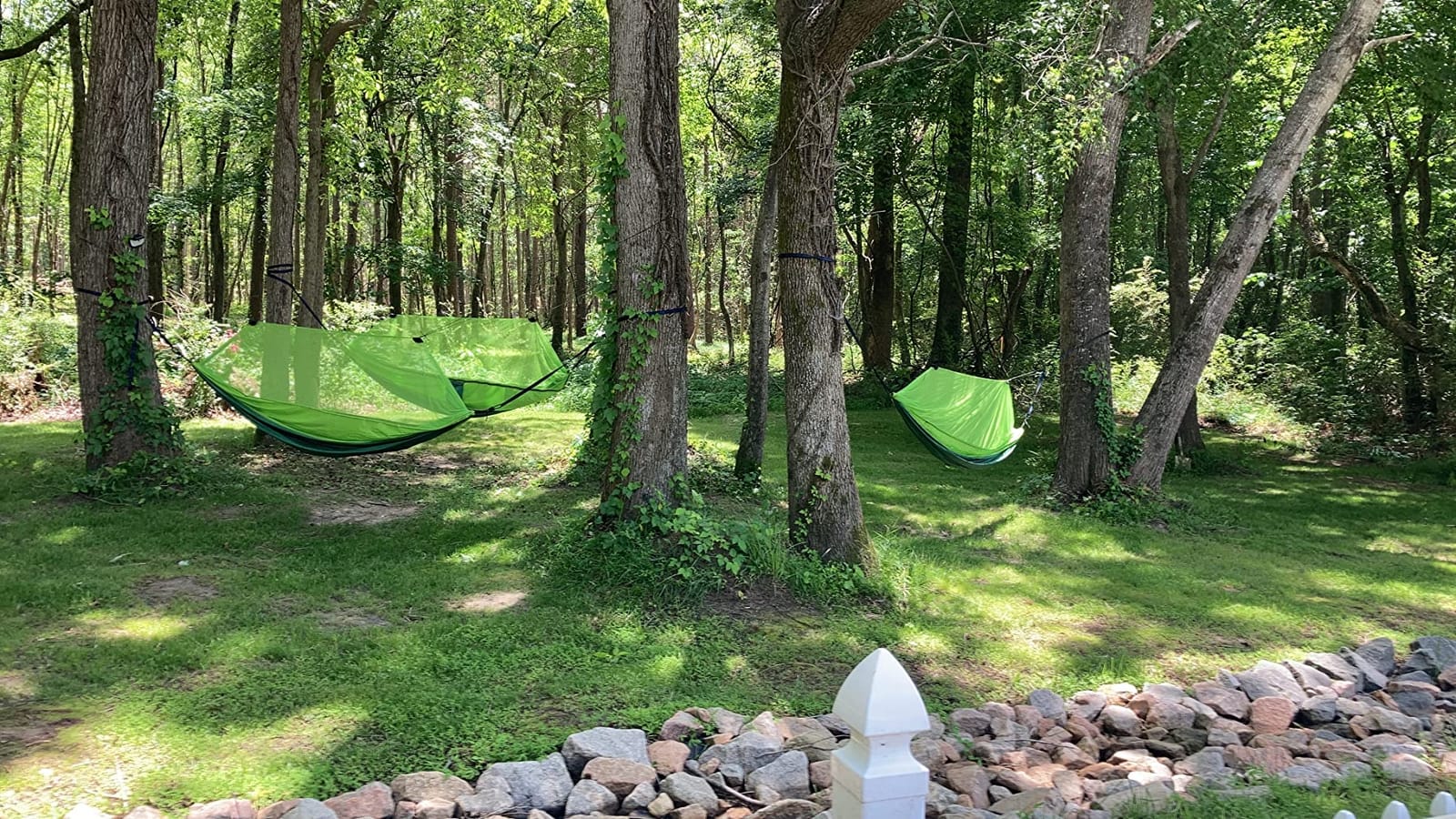 Camping Hammock with Net,Portable Lightweight Double Hammocks with Tree Straps and Solid D-Shape Hanging Hooks,Parachute Nylon Hammock for Backpacking Beach Backyard Patio Hiking customer photo 1