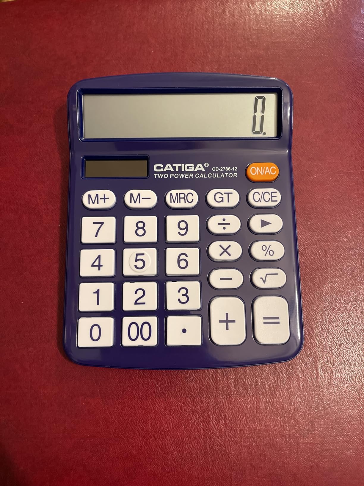 CATIGA 12 Digit Desk Calculator, Desktop Calculators with Large LCD Display & Big Buttons, Basic Simple 4 Function Solar Calculator, Dual Power Solar & Battery for School, Office & Home (CD-2786) customer photo 2