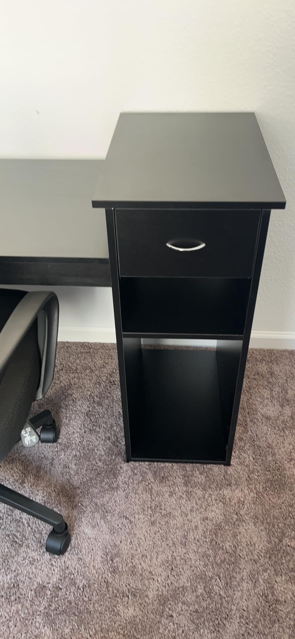 Yaheetech Black Computer Desk and Chair Set with Drawer, Shelves, Mesh Seat | Particle Board and MDF Build a Sturdy Desk with a Drawer and Elevated Platform, Paired with a Mesh Chair for Adults customer photo 2