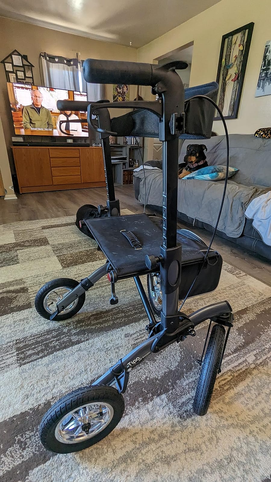 Comodità Tipo All Terrain Rolling Walker, Outdoor Wheeled Rollator with Extra Wide Seat and Brakes for Adults and Seniors, Easy Folding, 4 Wheel, Modena Red customer photo 1