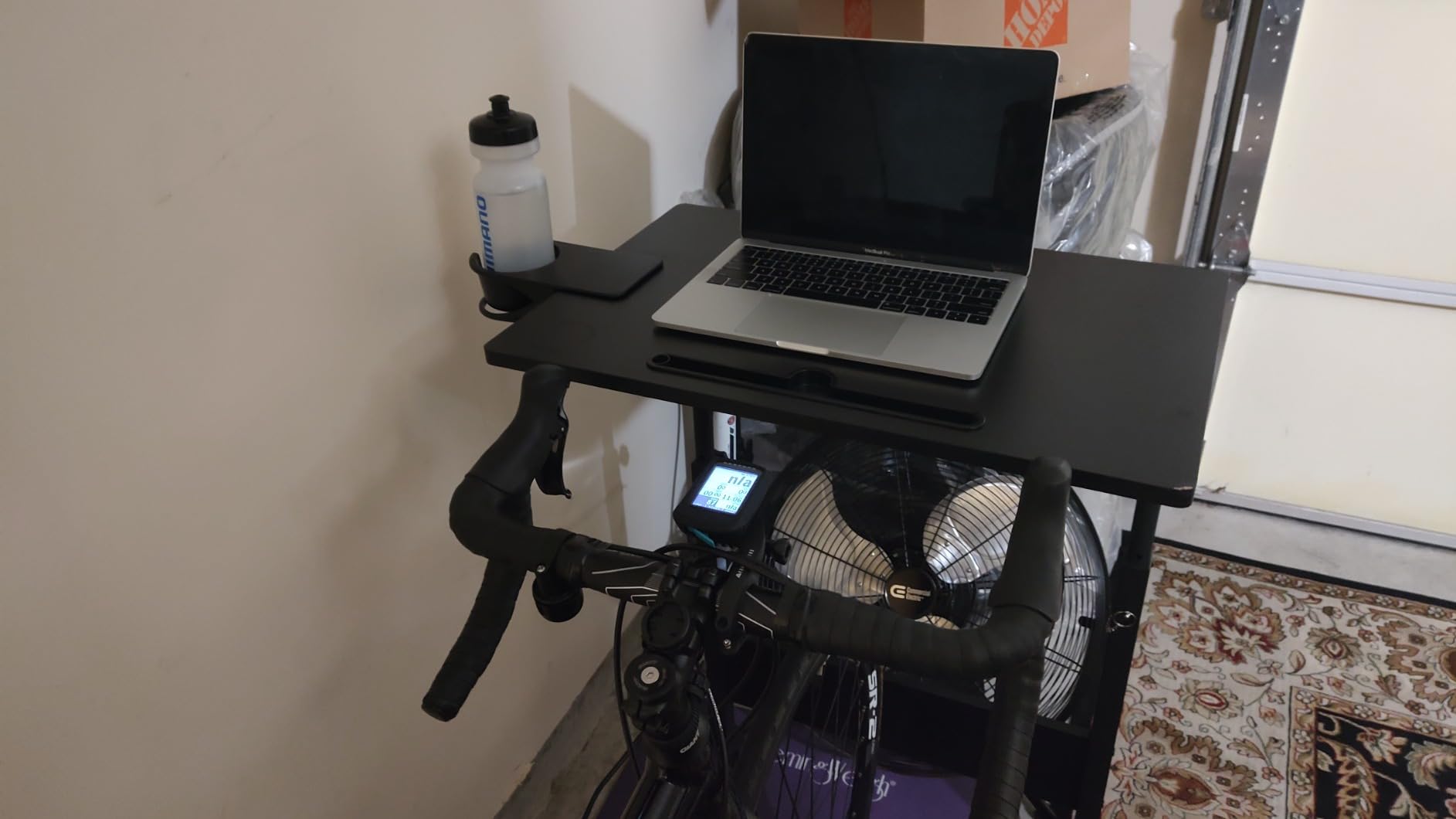Klvied Small Standing Desk Adjustable Height, Portable Treadmill Desk, Mobile Table Ideal for Laptops and Tablets, Black customer photo 1
