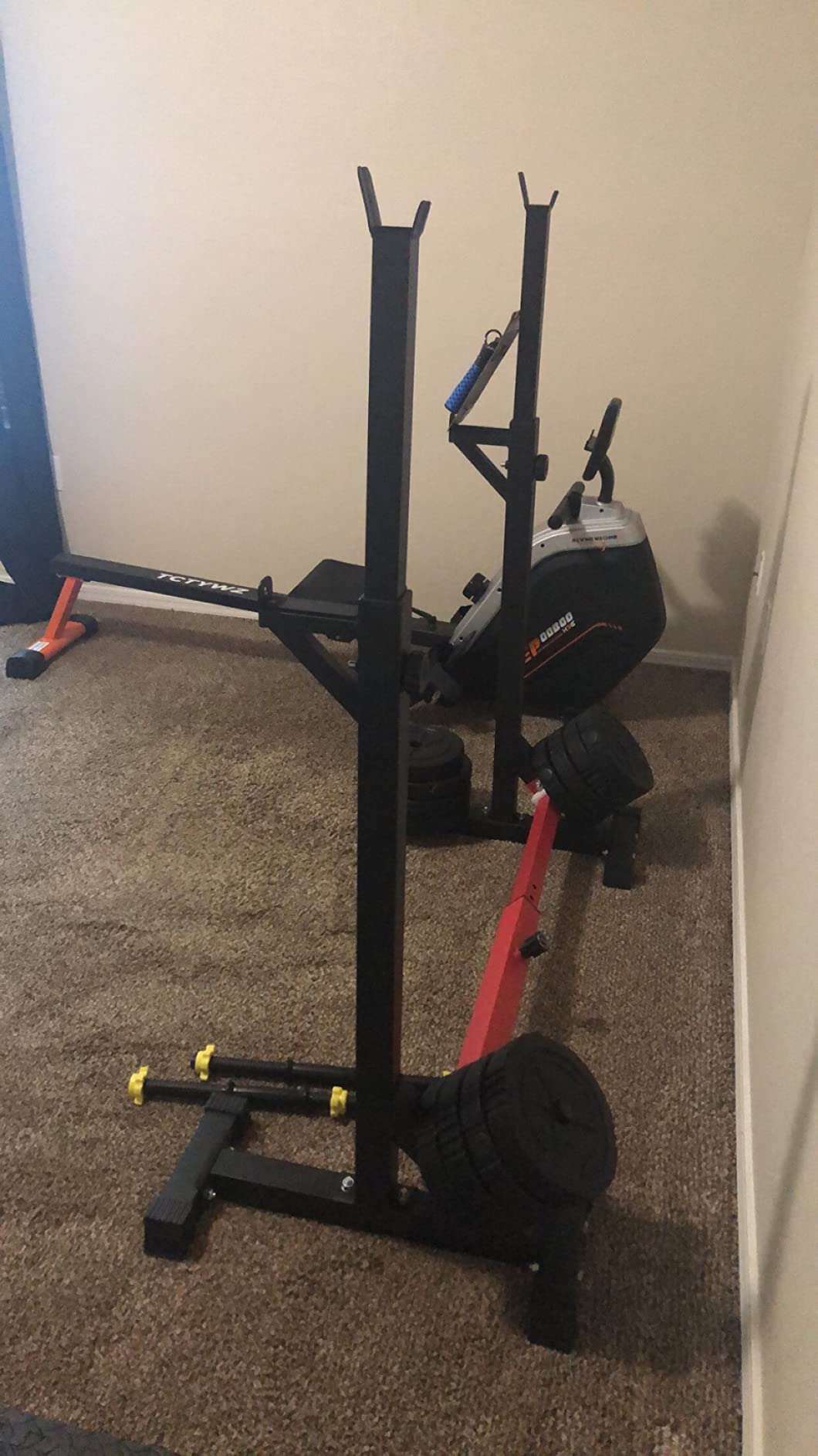 CANPA Adjustable Squat Rack Stand Multi-Function Barbell Rack Weight Lifting Gym Dumbbell Racks Home Gym Bench Press Rack Dumbbell Racks Stands 600Lbs customer photo 1