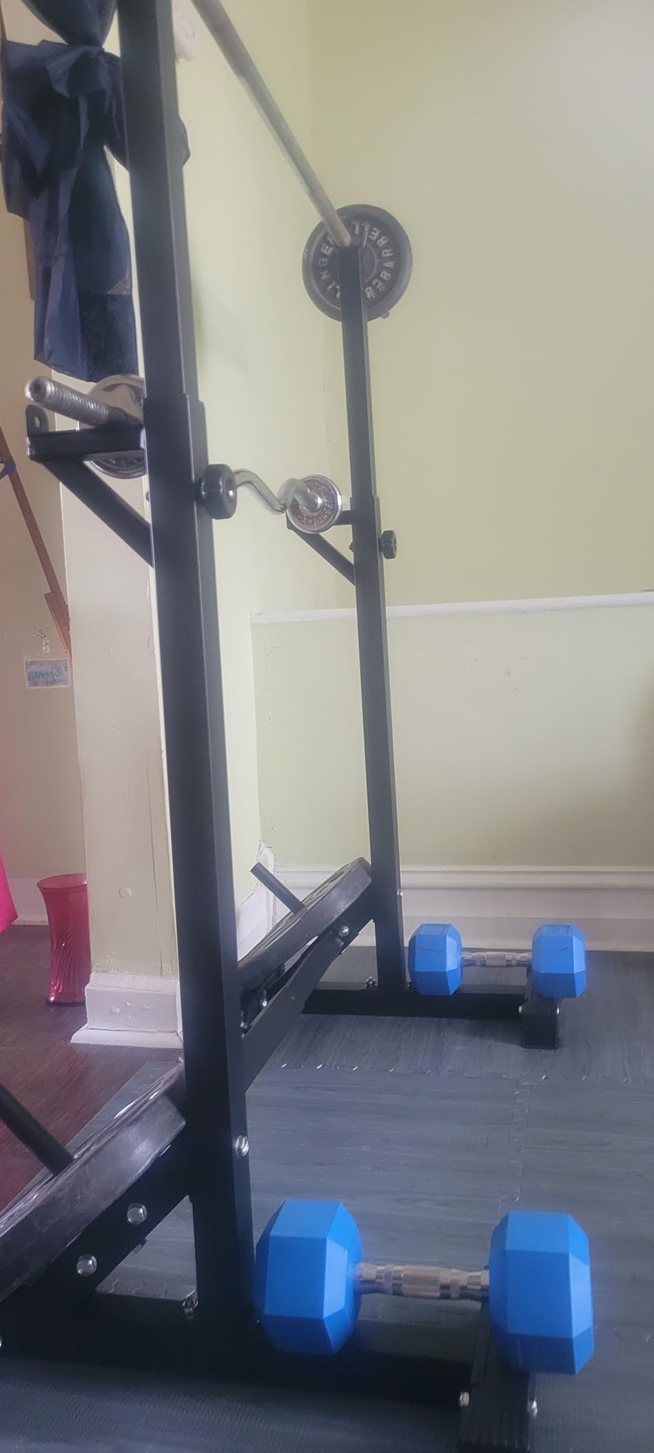 CANPA Adjustable Squat Rack Stand Multi-Function Barbell Rack Weight Lifting Gym Dumbbell Racks Home Gym Bench Press Rack Dumbbell Racks Stands 600Lbs customer photo 2