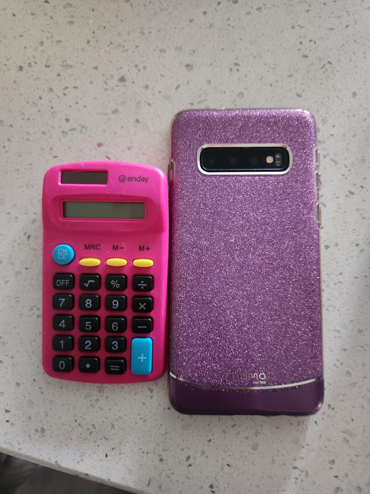 Calculator Blue, Basic Small Solar and Battery Operated, Large Display Four Function, Auto Powered Handheld Calculator School and Kids Available in Green, Red, Purple, Grey, Pink, 1 PK – by Enday customer photo 2