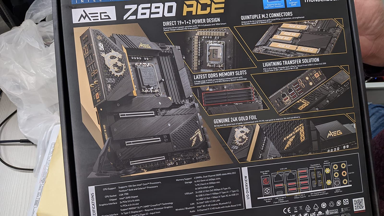 MSI MEG Z690 ACE Gaming Motherboard (E-ATX, 12th Gen Intel Core, LGA 1700 Socket, DDR5, Thunderbolt 4, PCIe 5, Dual 2.5G LAN, M.2 Slots, Wi-Fi 6E) customer photo 2