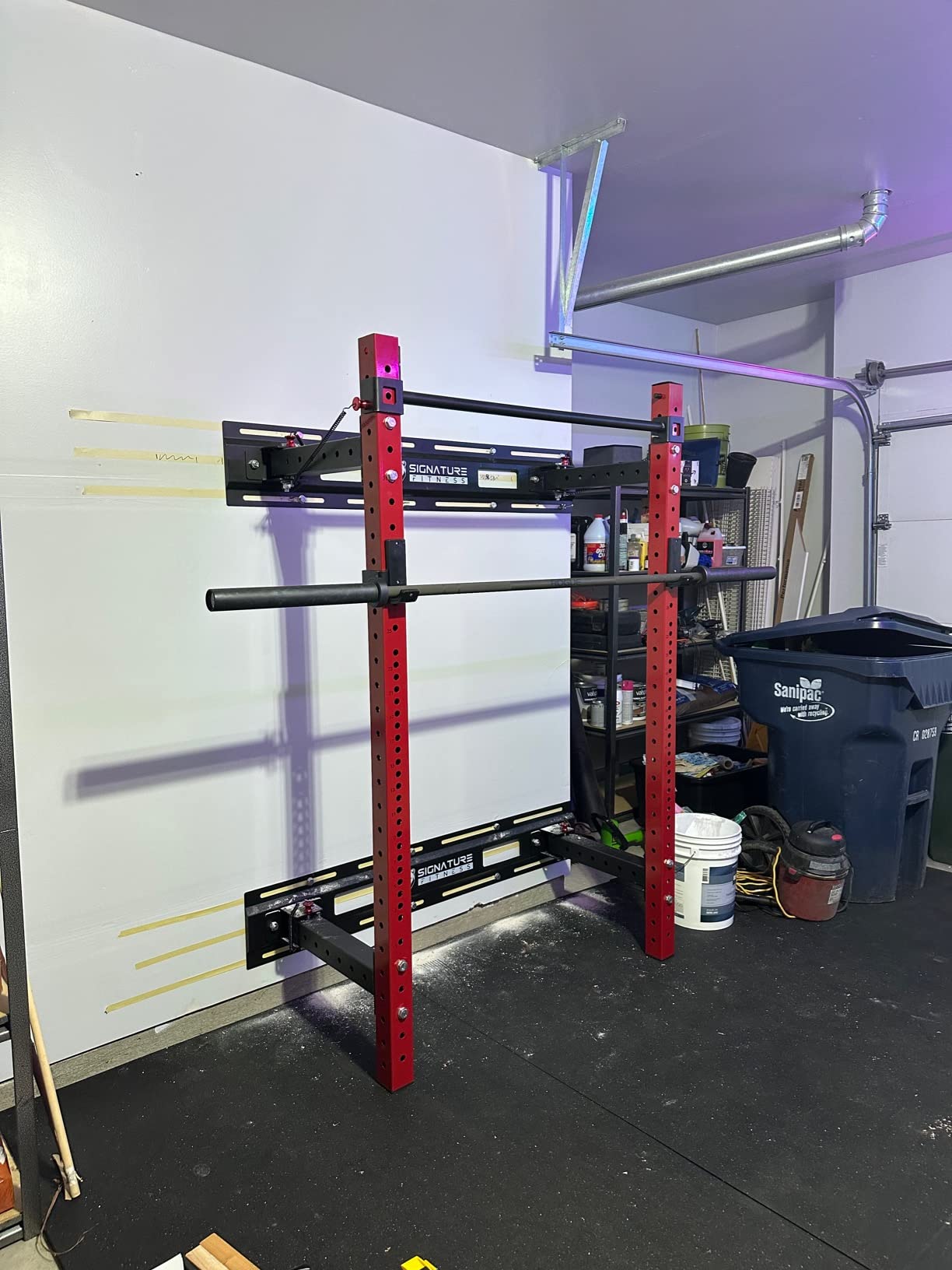 Signature Fitness Fitvids Wall Mounted Fold-in Power Cage Squat Rack with Adjustable Pull Up Bar and J Hooks - Space-Saving Home Gym,Multiple Sizes customer photo 1