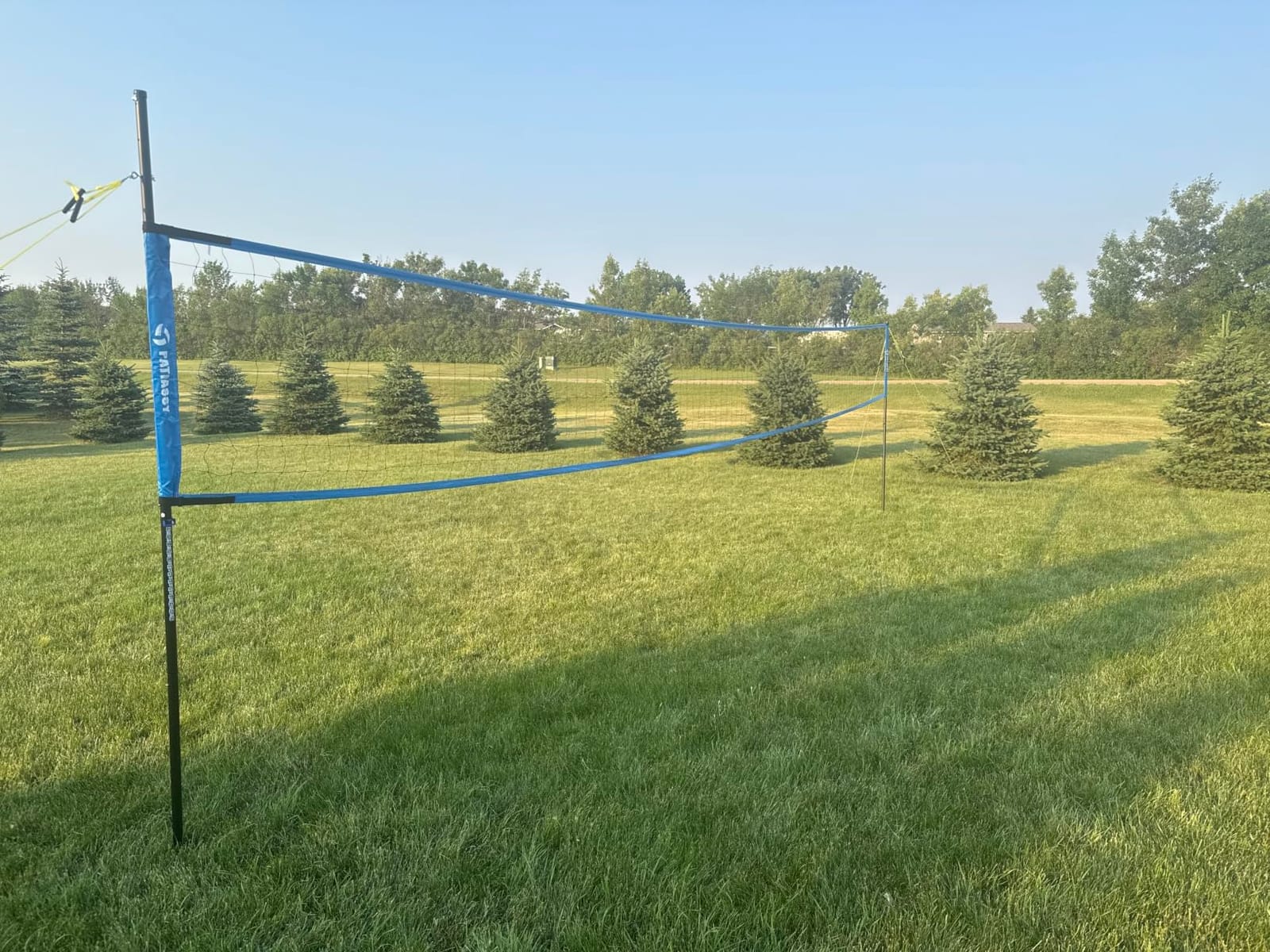 Outdoor Volleyball Net for Backyard, 32FT Anti-Sag Net with Steel Poles customer photo 2