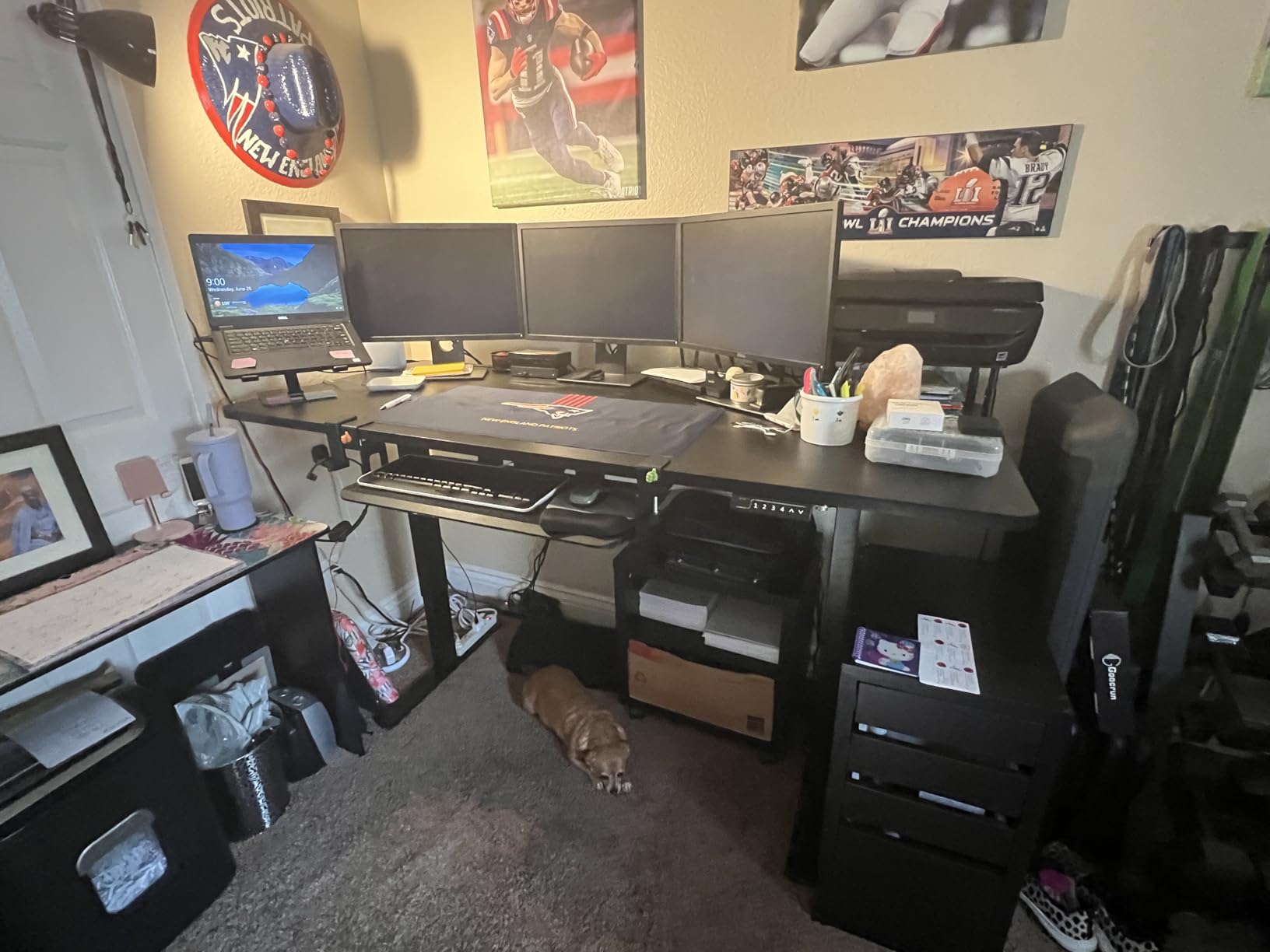 VIVO Black 71 x 30 in Standing Desk, DESK-KIT-1B7B | Electric, Holds 220 lbs, Sit Stand, Height Adjustable, Extra Deep Table Top, Memory Presets, 1B Series, Black Frame customer photo 2