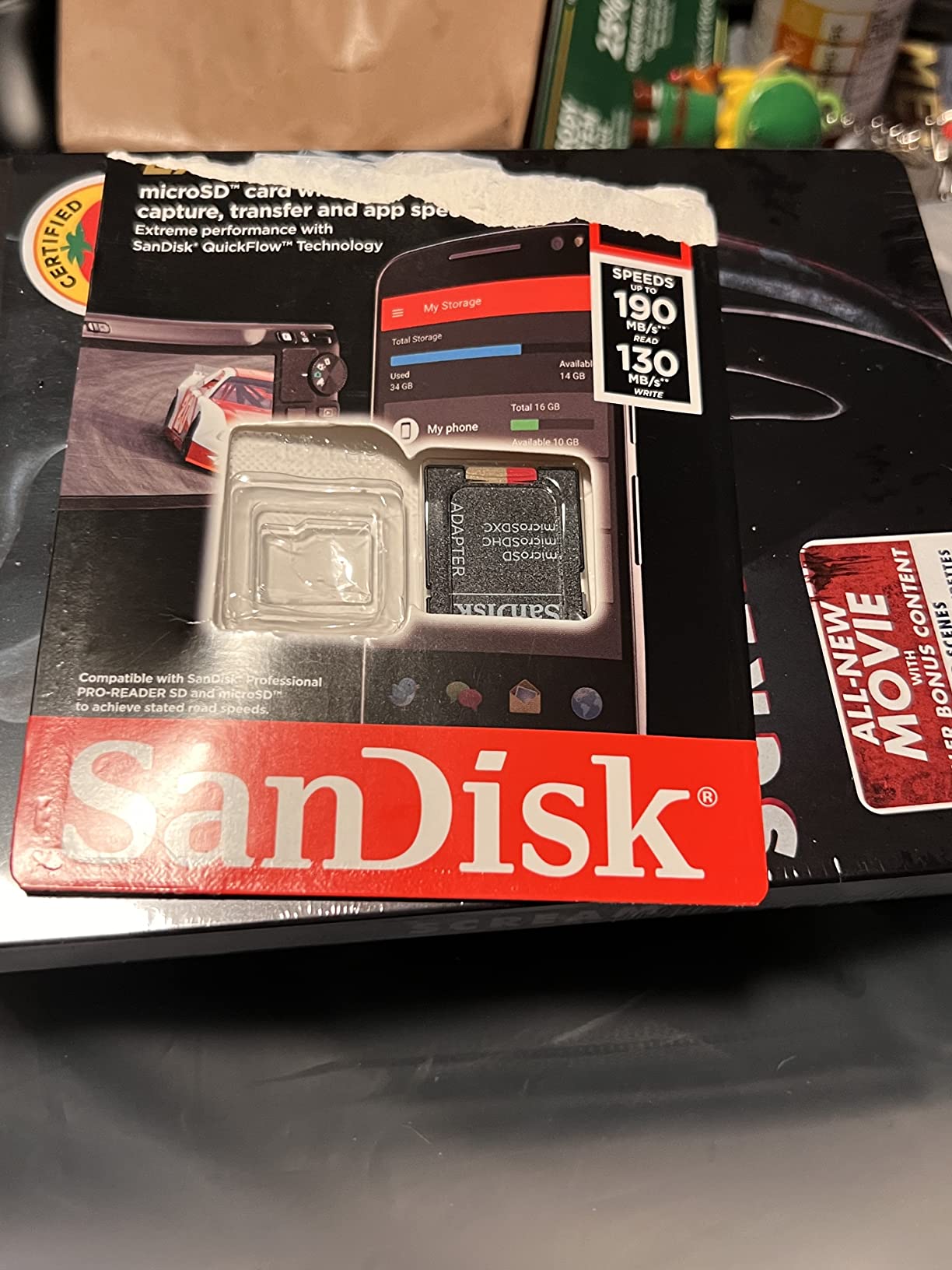 SANDISK 512GB Extreme microSD Card + Adapter, Up to 190MB/s Read Speeds | UHS-I, V30, 5K & 4K UHD, U3, C10, A2, Up to 130MB/s Write Speeds, Ideal for Action Cams+Drones, Android customer photo 1