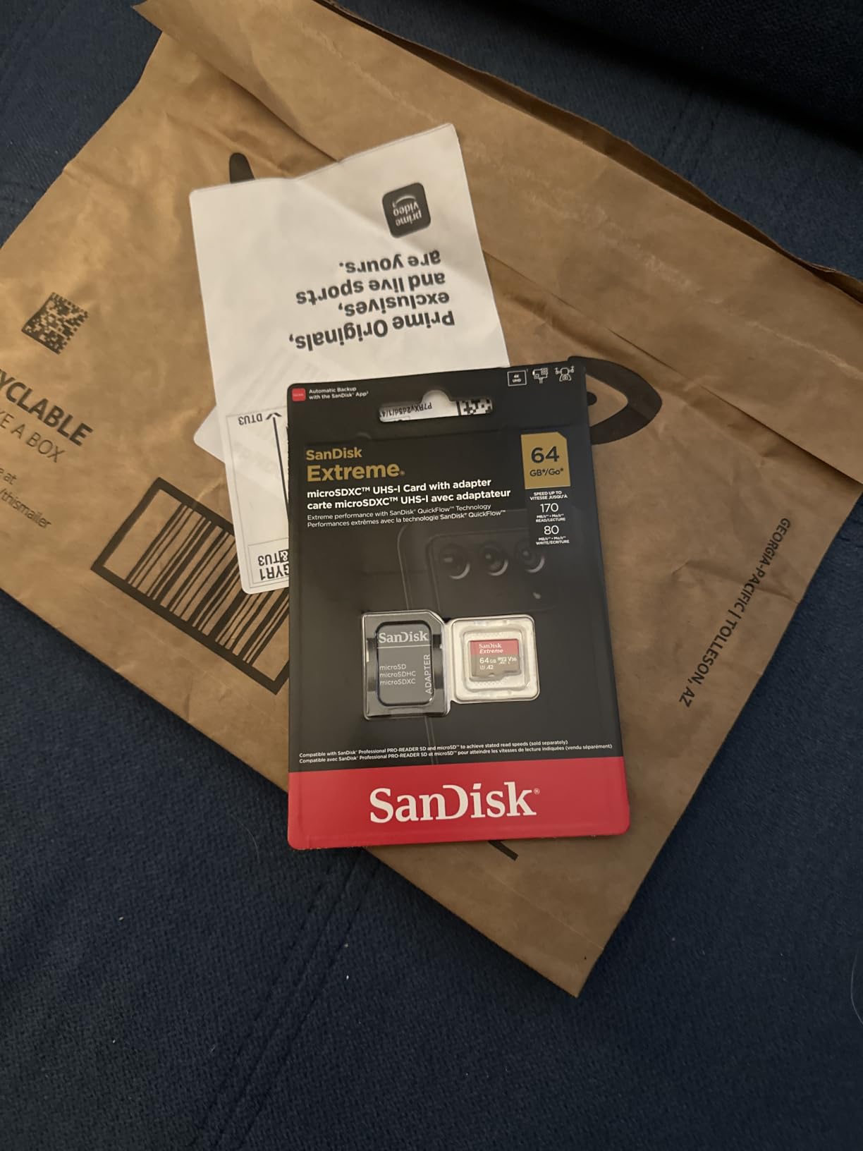 SANDISK 512GB Extreme microSD Card + Adapter, Up to 190MB/s Read Speeds | UHS-I, V30, 5K & 4K UHD, U3, C10, A2, Up to 130MB/s Write Speeds, Ideal for Action Cams+Drones, Android customer photo 2