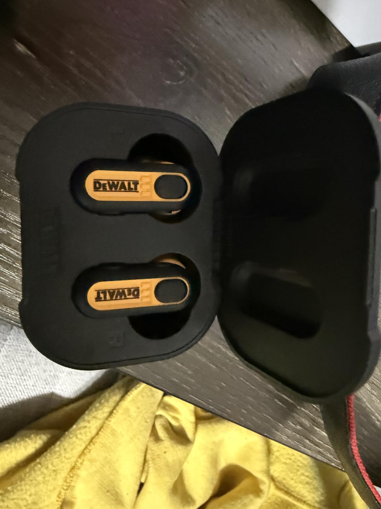 DEWALT Heavy Duty True Wireless Ear Buds, Bluetooth Headphones with Type C Charging Case Included, Over 37 Hours of Battery Life, Easy Setup for iPhone, Perfect for Jobsite, Outdoor Work, Yellow customer photo 1