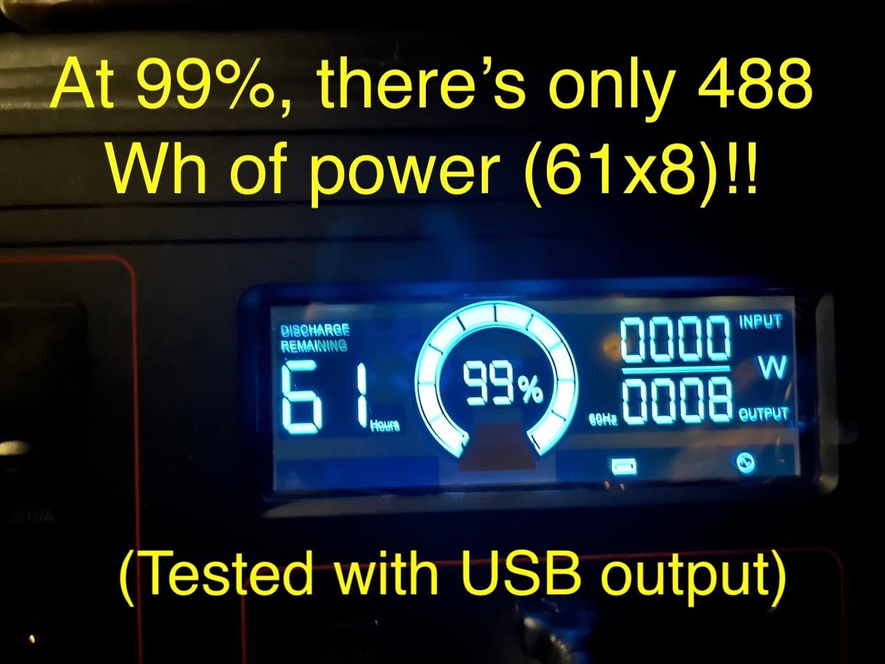 Portable Power Station 500W(Peak 1000W), 519Wh Outdoor Solar Generator customer photo 2