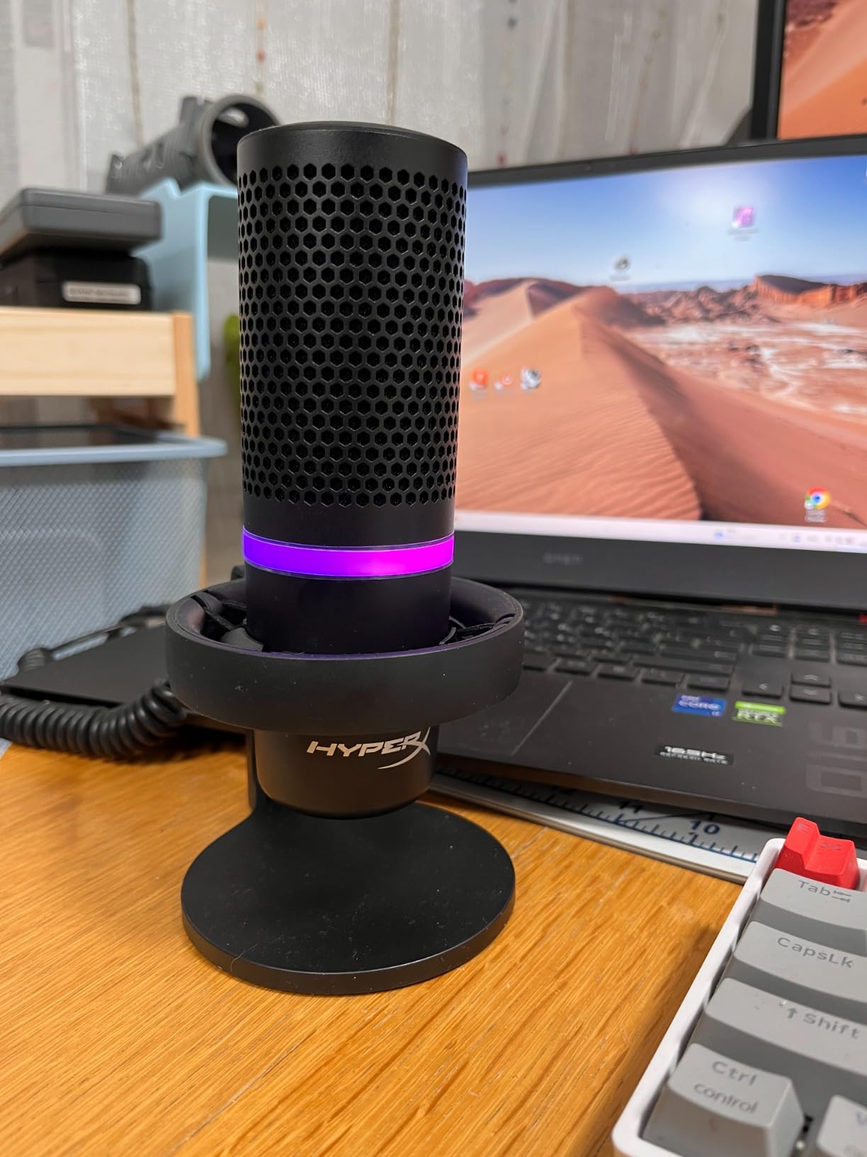HyperX DuoCast – RGB USB Condenser Microphone for PC, PS5, PS4, Mac, Low-profile Shock Mount, Cardioid, Omnidirectional, Pop Filter, Gain Control, Gaming, Streaming, Podcasts, Twitch, YouTube, Discord customer photo 2