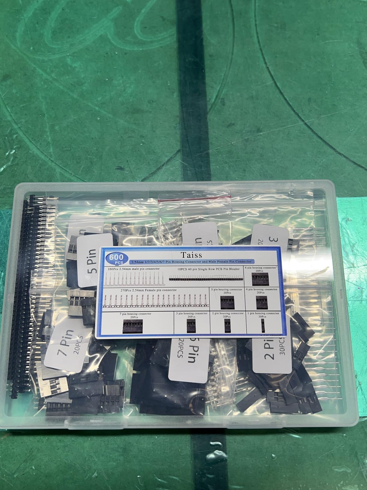 Taiss Dupont Crimping Tool Kit with 600PCS 2.54mm Dupont Connector Kit SN-28B Ratcheting Wire Crimper Plier,1/2/3/4/5/6/7 Pin Housing Dupont Connector Male Female Pin Header Crimp Terminal AWG28-18 customer photo 1