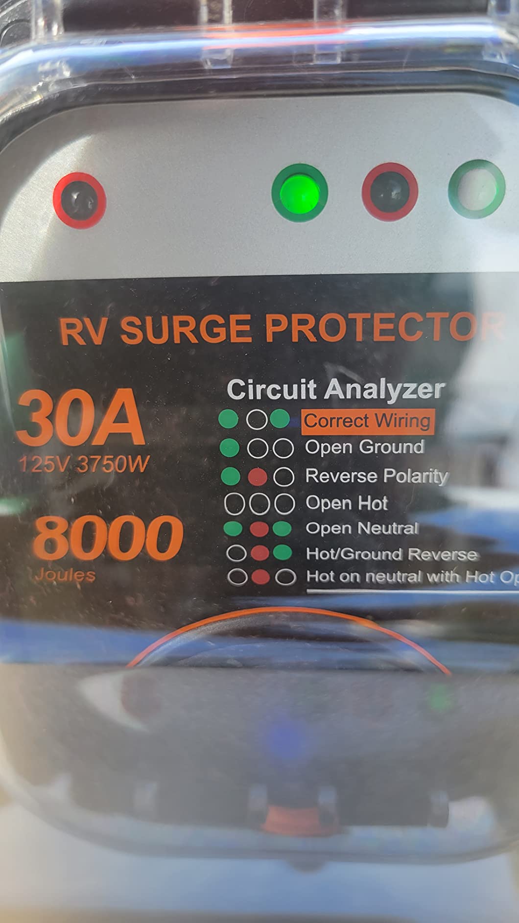 GEARGO RV Surge Protectors 30 Amp RV Circuit Analyzer, [𝟐𝟎𝟐𝟔 𝐍𝐞𝐰 𝐔𝐩𝐠𝐫𝐚𝐝𝐞𝐝 & 𝐆𝐞𝐧𝟐] Full Protection, RV Adapter Plug for Camper(Orange) customer photo 1