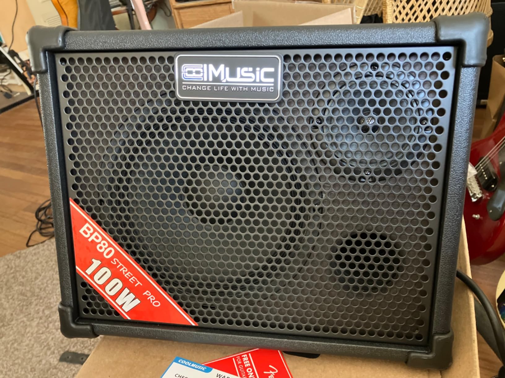 Coolmusic BP80 Battery Powered Acoustic Guitar Amplifier- Portable Bluetooth Speaker 100W, 6 Inputs,3 Band EQ,Black(3-Year Warranty) customer photo 1