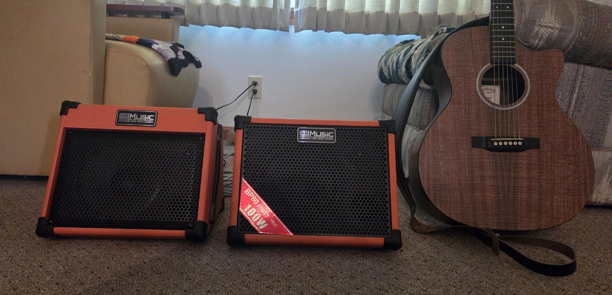 Coolmusic BP80 Battery Powered Acoustic Guitar Amplifier- Portable Bluetooth Speaker 100W, 6 Inputs,3 Band EQ,Black(3-Year Warranty) customer photo 2