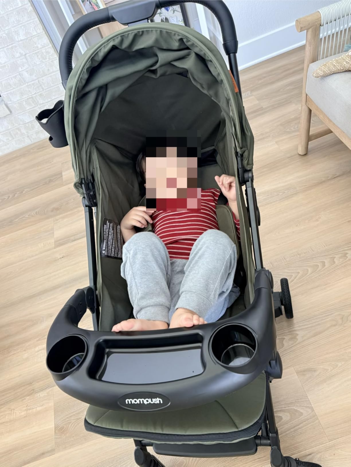 Mompush Lithe V2 Lightweight Travel Stroller Snack Tray Included, Forest customer photo 1