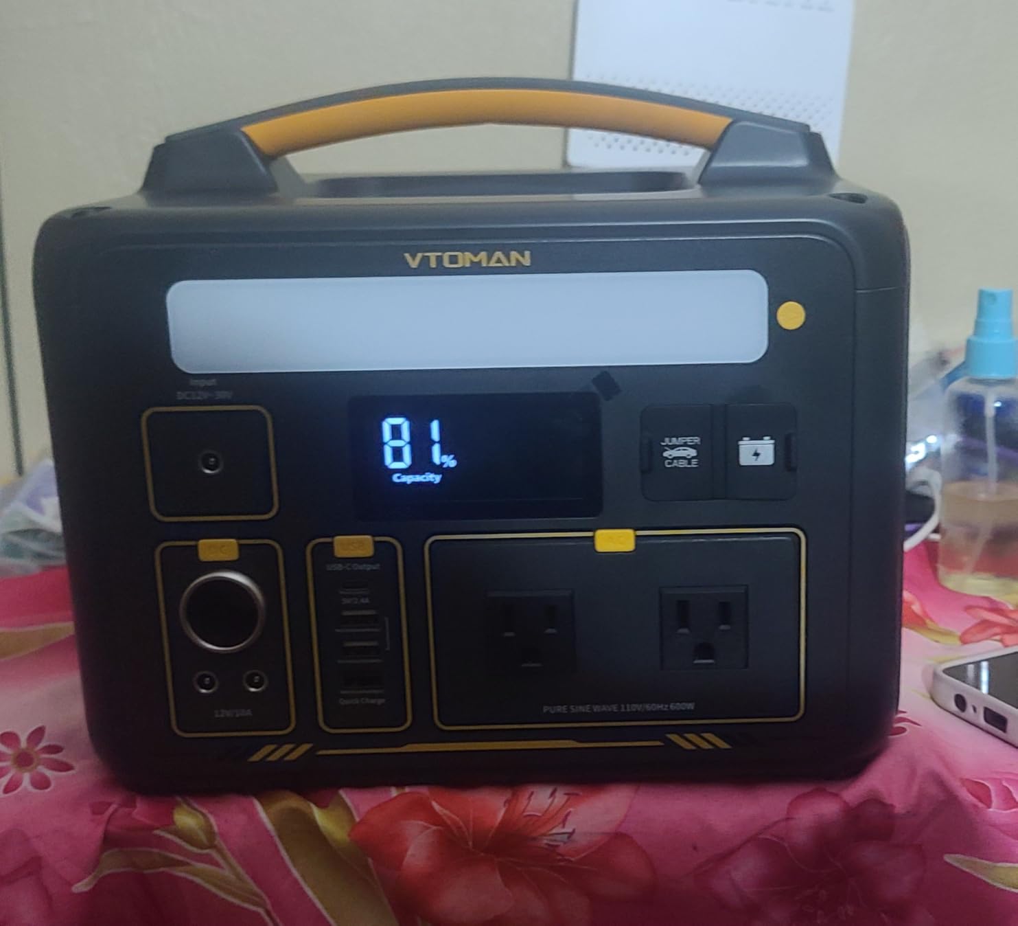 VTOMAN Jump 600X Portable Power Station 600W, 9 Ports LEP Solar Generator customer photo 1